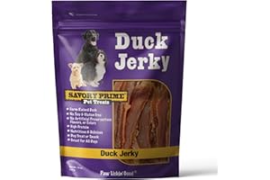 Savory Prime Duck Jerky Dog Treats, Made with 100% Real Duck Breast, Farm Raised, Healthy, Easily Digestible, High Protein, Satisfies Dog's Urge to Chew, 1 Pound (Pack of 1)