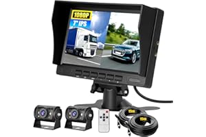 CAMECHO 1080P HD Backup Camera for Car 7" Reserve Camera Monitor Plug and Play Rear View Camera Night Vision Waterproof Back 