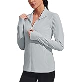 COOrun Women's UPF 50+ Jackets Sun Protection Golf Athletic Jackets Lightweight Full Zip Long Sleeve Shirts with Pockets