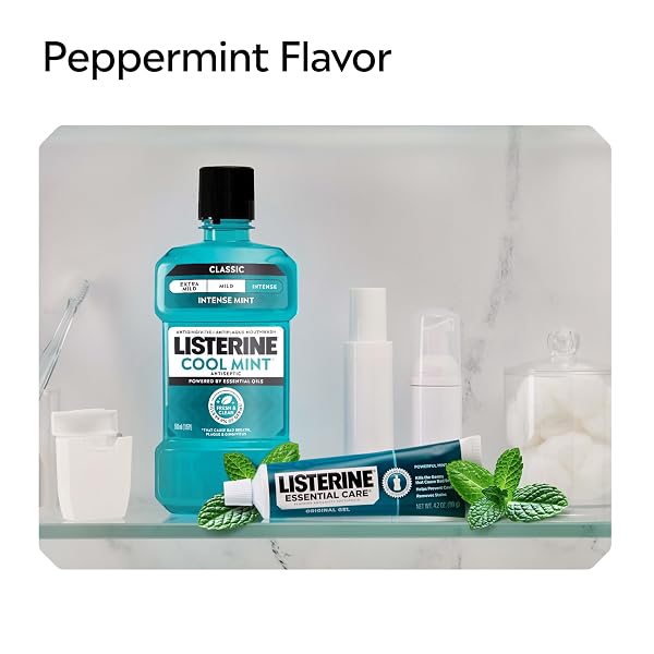 LISTERINE ESSENTIAL CARE TOOTHPASTE, BAD BREATH TREATMENT, CAVITY PREVENTION, FLUORIDE TOOTHPASTE; POWERFUL MINT FLAVOR, 4.2 OZ, 6 PACK