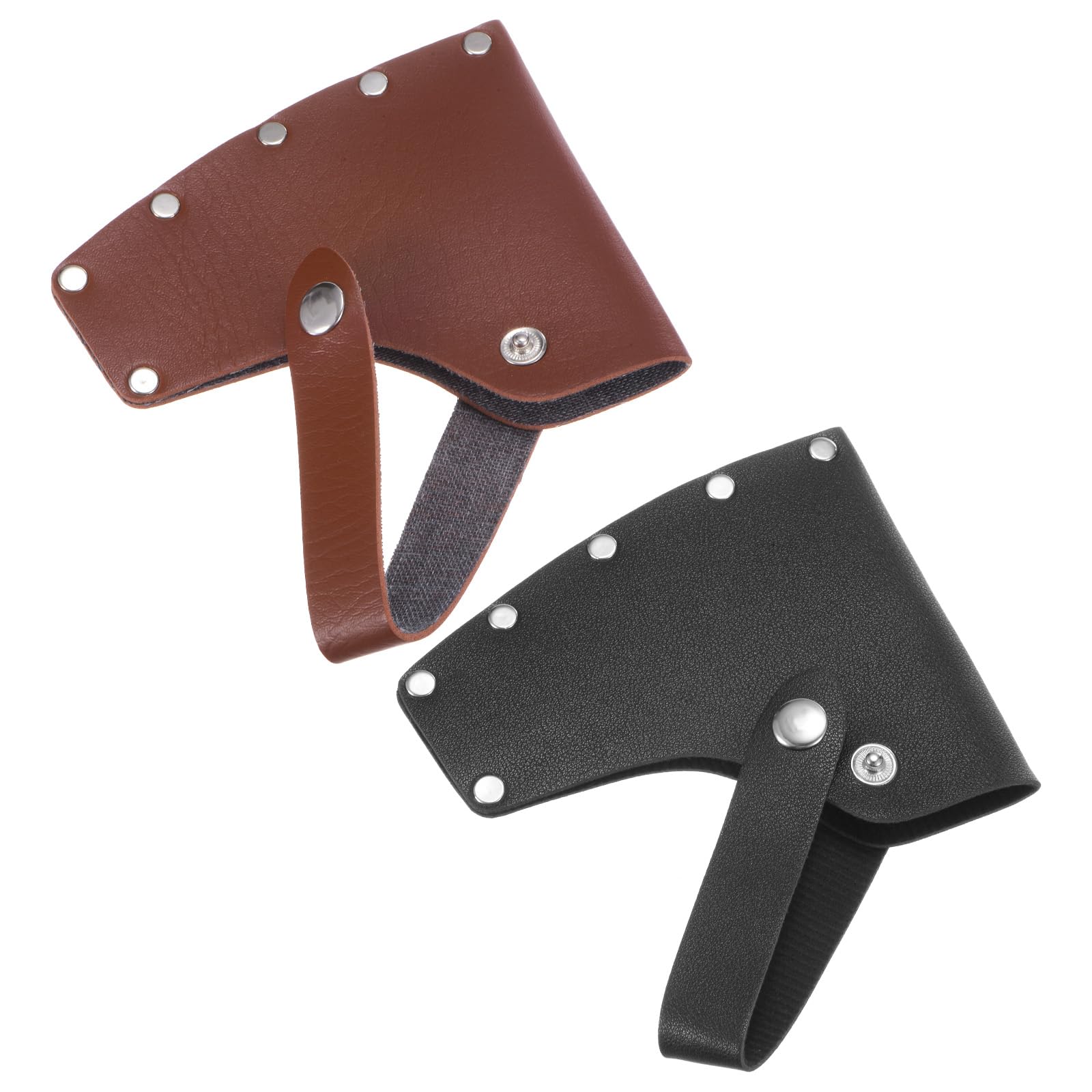 M METERXITY 2-Pack Hatchet Sheath, Leather Axe Sheath for 1.32LB Axe, Double Snap Axe Head Cover Portable for Outdoor Hiking/Outdoors Work Hatchet Blade Protector Hatchet Cover