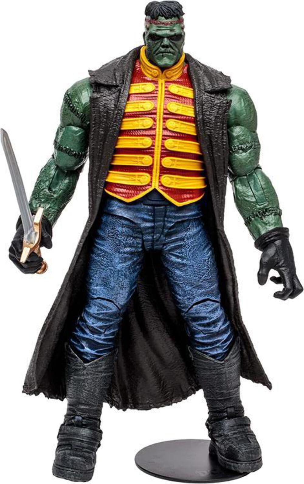 McFarlane Toys, DC Multiverse Frankenstein Action Mega Figure with 22 Moving Parts, Collectible Seven Soldiers of Victory Stand Base Unique Character Card – Ages 12+, Multicolor, One Size