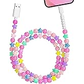 Aolcev for iPhone Charging Cord 3.3FT Fast Charger Cable 66W Cute Stars Beaded Phone Charger Cord Pearl USB A Charging Cable for iPhone 14 13 12 11 Pro Max Plus for iPad Pro Air Colourful Stars