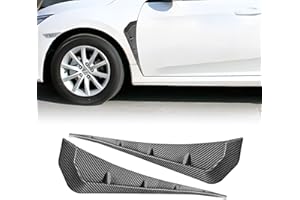 BSAMZO 2Pcs Car Fender Side Vents Air Inlet Grille Spoiler Trim Cover ABS Fender Decorative Stickers, Auto Exterior Accessories Universal (Carbon Fiber Black)