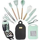 Camkinger Camping Accessories Kitchen Cooking Utensils Set - Portable Outdoor Camp Cookware Set, Silicone Camper Essentials G