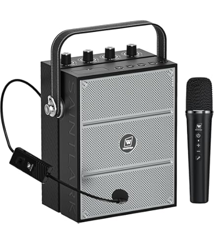 25W Wireless Voice Amplifier & PA System With 2 Mics - Bluetooth, Rechargeable For Teachers, Coaches