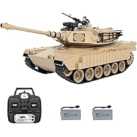 Spobot 1:18 M1A2 RC Tank - 2.4G Remote Controlled Tank 15CH Main Battle Tank with Smoking and Vibration Controller, Military 