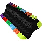 JOYNÉE Mens Ankle Athletic Running Tab Socks for Men 6 Pairs Low Cut Sports Workout Socks,Sock Size 10-13
