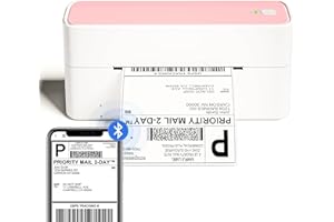 Phomemo Bluetooth Thermal Label Printer 4x6, Wireless Shipping Label Printer for Small Business and Packages for Phone&Pad&PC, Pink Thermal Label Printer for Shopify, Amazon, Etsy, UPS, FedEx
