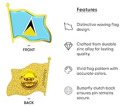 Saint Lucia Flag Lapel Pin - Enamel Metal National