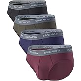 DAVID ARCHY Men's Underwear Briefs Rayon Made from Bamboo Wicking-Moisture Support Pouch Soft Underwear for Men 4 or 7 Pack