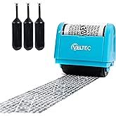 Veltec ID Protector Ink Roller - Identity Theft Protection Roller Stamp Set (Blue, Stamp+3 Refills)