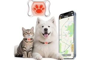 VKAFW GPS Tracker for Dogs and Cats - No Monthly Fee/Subscription, No SIM Card Required - Real-Time Alerts, Historical Routes - Waterproof, Lightweight - Compatible with Android & iOS, Fits Any Collar