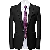 Mens Blazer Suit Jacket Slim Fit Sports Coat Casual One Button Single Breasted Business Wedding Blazer Sports Coat Men