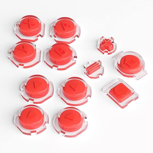 eXtremeRate Replacement Two-Tone Jelly Buttons for JoyCon, Red