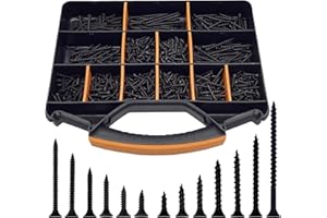 MR. FAN FACTORY STORE 1000PCS Wood Screws Assortment Kit, Drywall Screws, Assorted Wood Screws, Phillips Flat Head Wood Screws, Screws Assortment, 13 Sizes (2-3/4'', 2'', 1-1/2'', 1-1/4'', 1'', 3/4'', 5/8'')