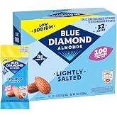 Blue Diamond Almonds Low Sodium Lightly Salted Snack Nuts, 100 Calorie Packs, 0.6 Ounce (Pack of 32)