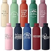 LemonRoad 10 Pcs Christian Gifts for Women Stainless Steel Water Bottles 17oz Christian Tumbler Bible Verse Cups Religious Gifts for Easter Religious Church(Assorted Color,Fashion)