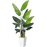 HAIHONG Bird of Paradise Plant Artificial 7ft,Faux Plants Indoor with White Planter,Fake Tree with Lifelike Leaves,The Perfect Indoor Silk Floor Plant for HomeใHallway and Office Decor