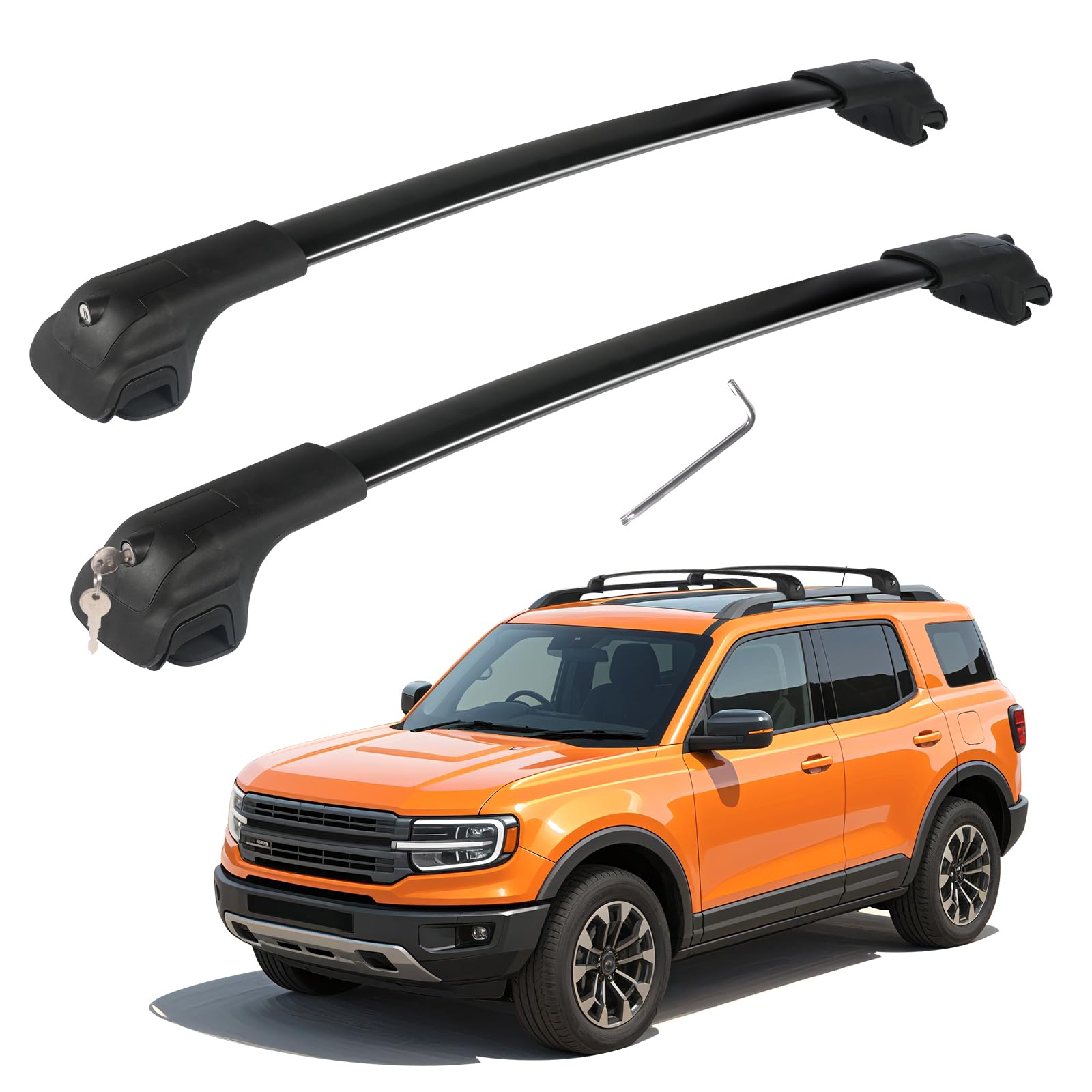 Photo 1 of 220lbs Roof Rack Cross Bars Compatible with Ford Bronco Sport Base 2021-2025, Big Bend 2021-2025, Free Wheeling 2024-2025 and Outer Banks 2021 Lockable Crossbars