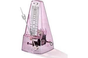 RIVVTA Mechanical Metronome, Metronome for Piano, Guitar, Bass, Violin, Drums & Other Instruments, Loud Sound and High Precision Track Beat for Beginners,Transparent Rose Red