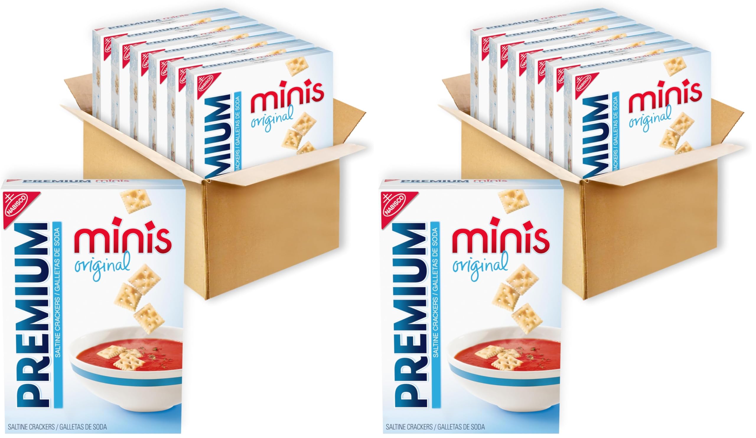 Premium Original Mini Saltine Crackers, 6-11 oz Boxes (Pack of 2) Image