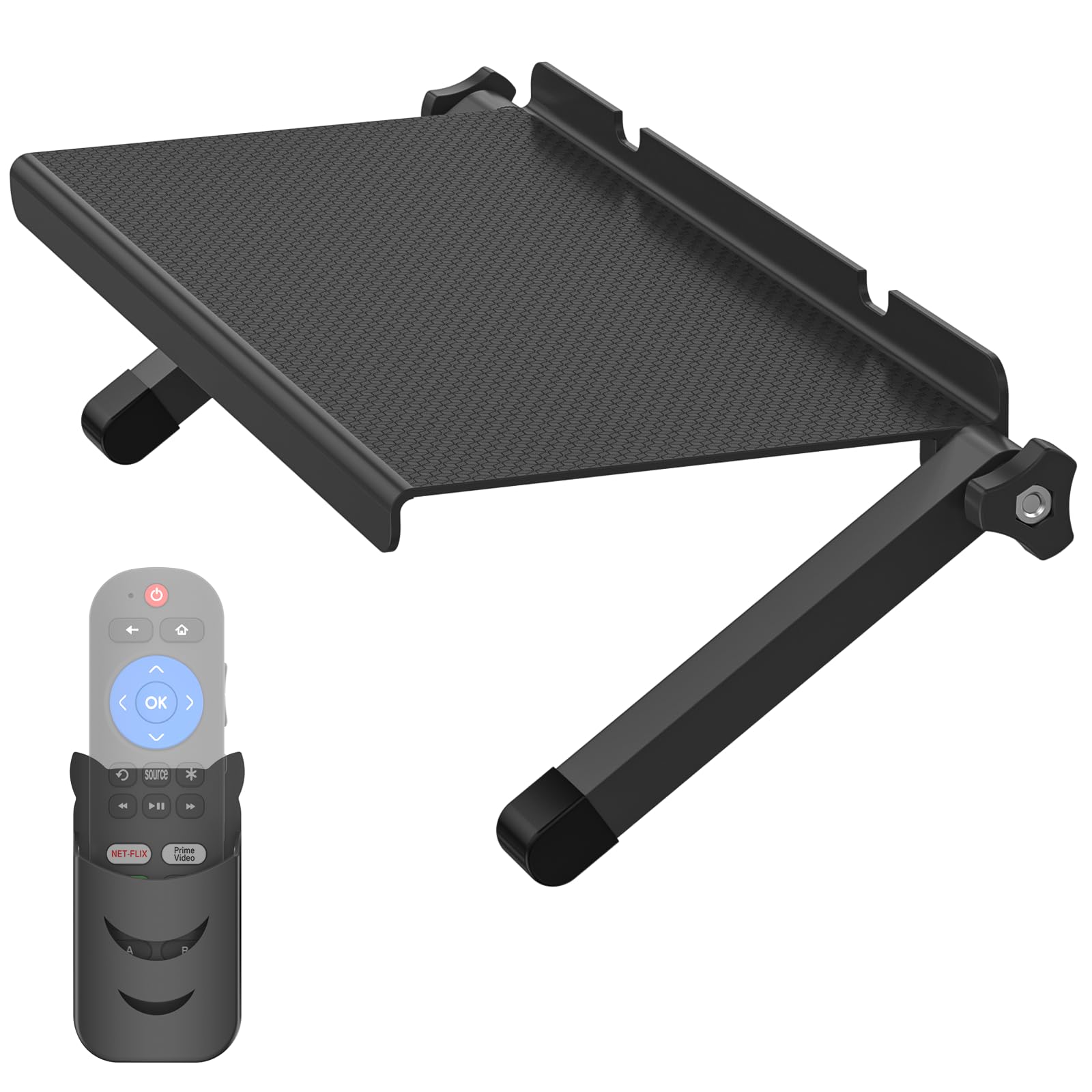 Dinghosen 13-Inch Wide Platform TV Top Shelf - Adjustable Cable Box Shelf for Cable Box, Streaming Devices, Router and Home Decor Easy to Install Monitor Top Mount for TV