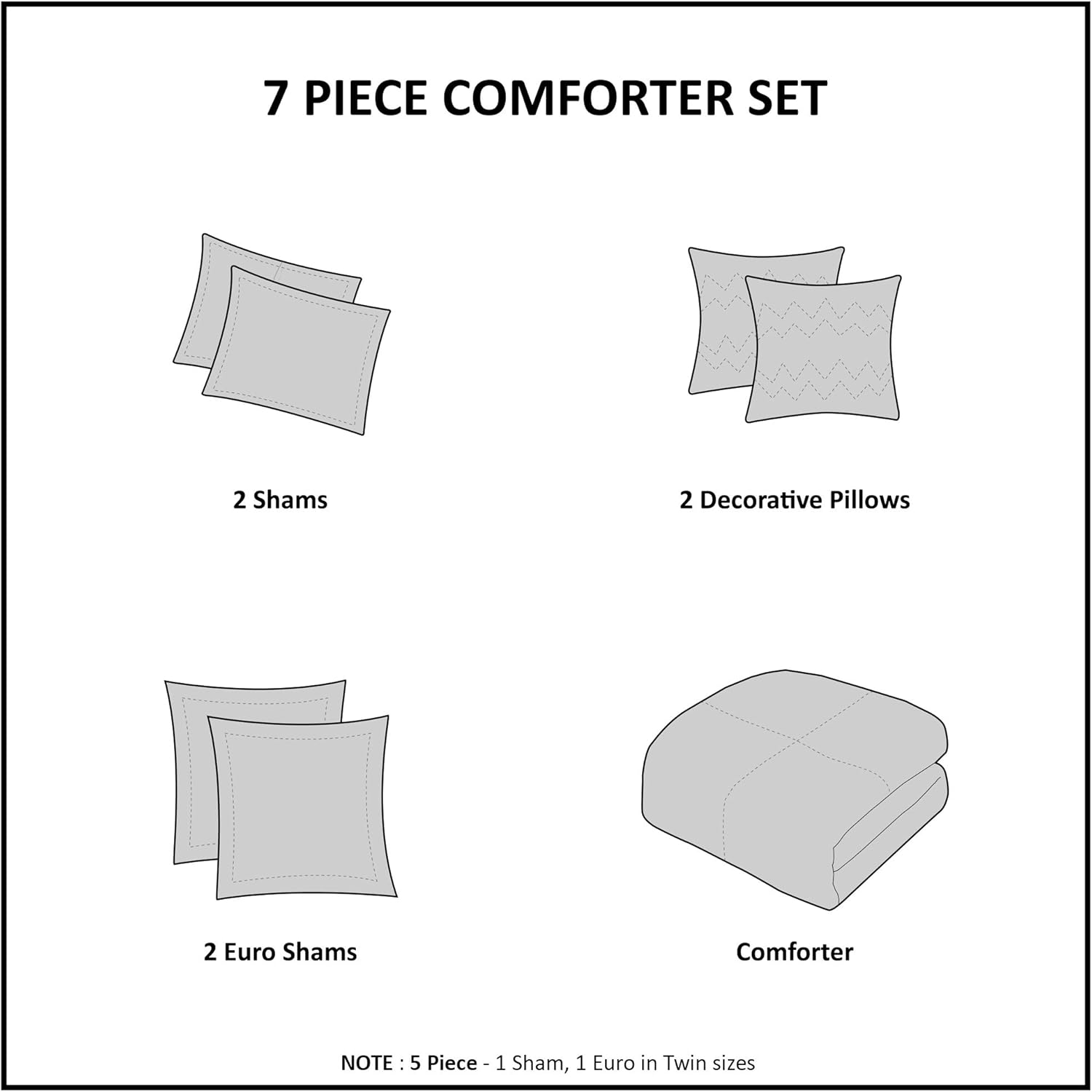 Urban Habitat Brooklyn 5 Pieces Cotton Tufted Jacquard Bedding Comforter Set For Bedroom, Full/Queen(88"x92"), Grey: Home & Kitchen