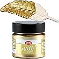 Viva Decor Maya Gold (Gold) 1.52 Fl Oz - Shiny metallic acrylic paint for creative works on wood, glass, and porcelain. Impact-resistant, smudge-proof, and weatherproof for long-lasting results