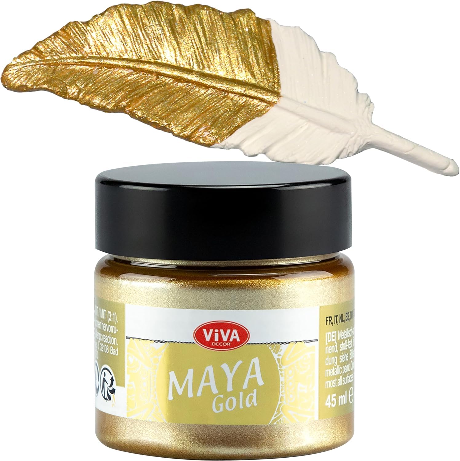 Viva Decor Maya Gold Paint 45 ml, Gold