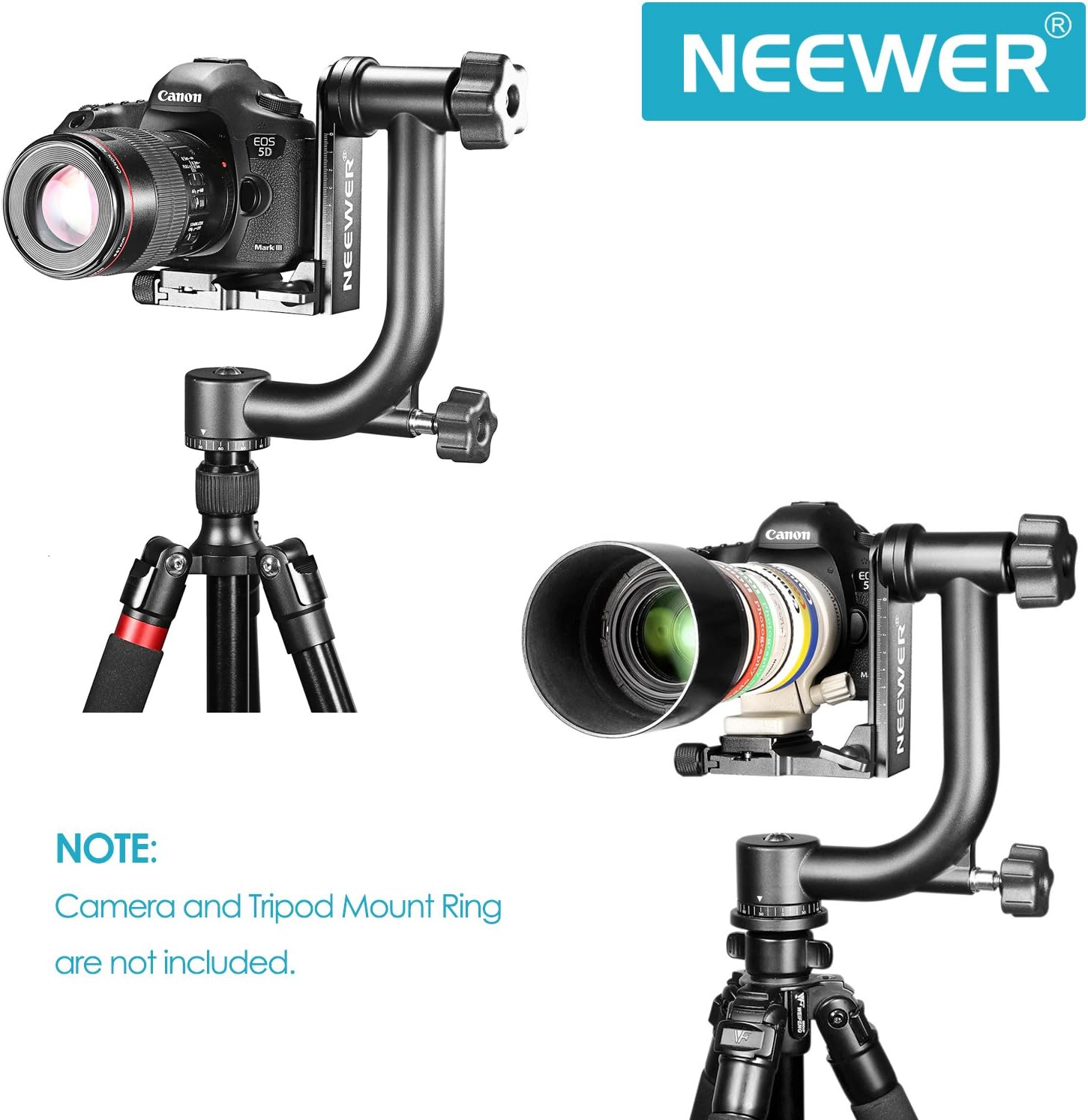Neewer Professional Heavy Duty Metal 360 Degree Panoramic Gimbal Tripod Head with Arca-Swiss Standard 1/4'' Quick Release Plate and Bubble Level for Digital SLR Cameras up to 30lbs/13.6 kg : Camera & Photo