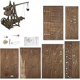 GAWEGM Model Build Kit - Front Rotary Wheel Ancient Chariot Trebuchet | Throwing Block Machine, Front Rotary Wheel, Antique Coloring, Counterweight for Collections, Amateurs
