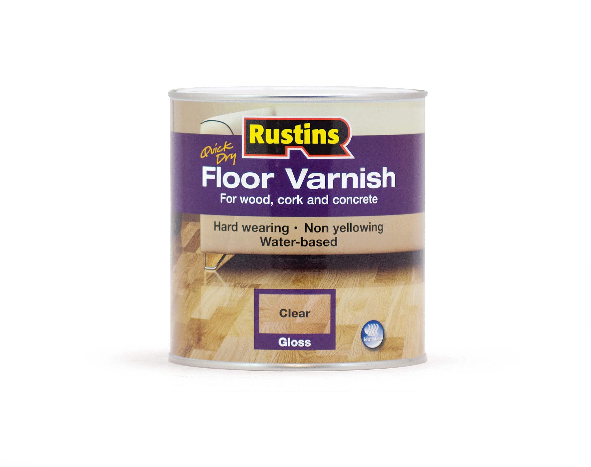 Rustins Floor Varnish Clear 1L Gloss - Fast-Drying Floor Protection for Interior Wood – Easy Application with Tough, Long-Lasting Clear Finish