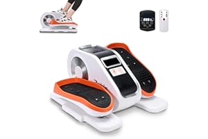 Zakle Under Desk Elliptical Machine, Ellipse Leg Exerciser w/Remote Control & 12 Adjustable Speeds, No Assembly Portable Electric Seated Pedal Exerciser, Quiet Elliptical Training Machine