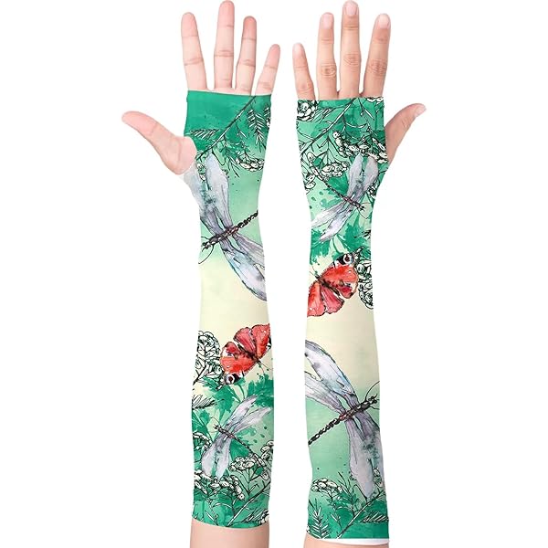 thumbnail image 2 of Cooling Gardening Sleeves For Women Leafs Floral Sun 2 of 12