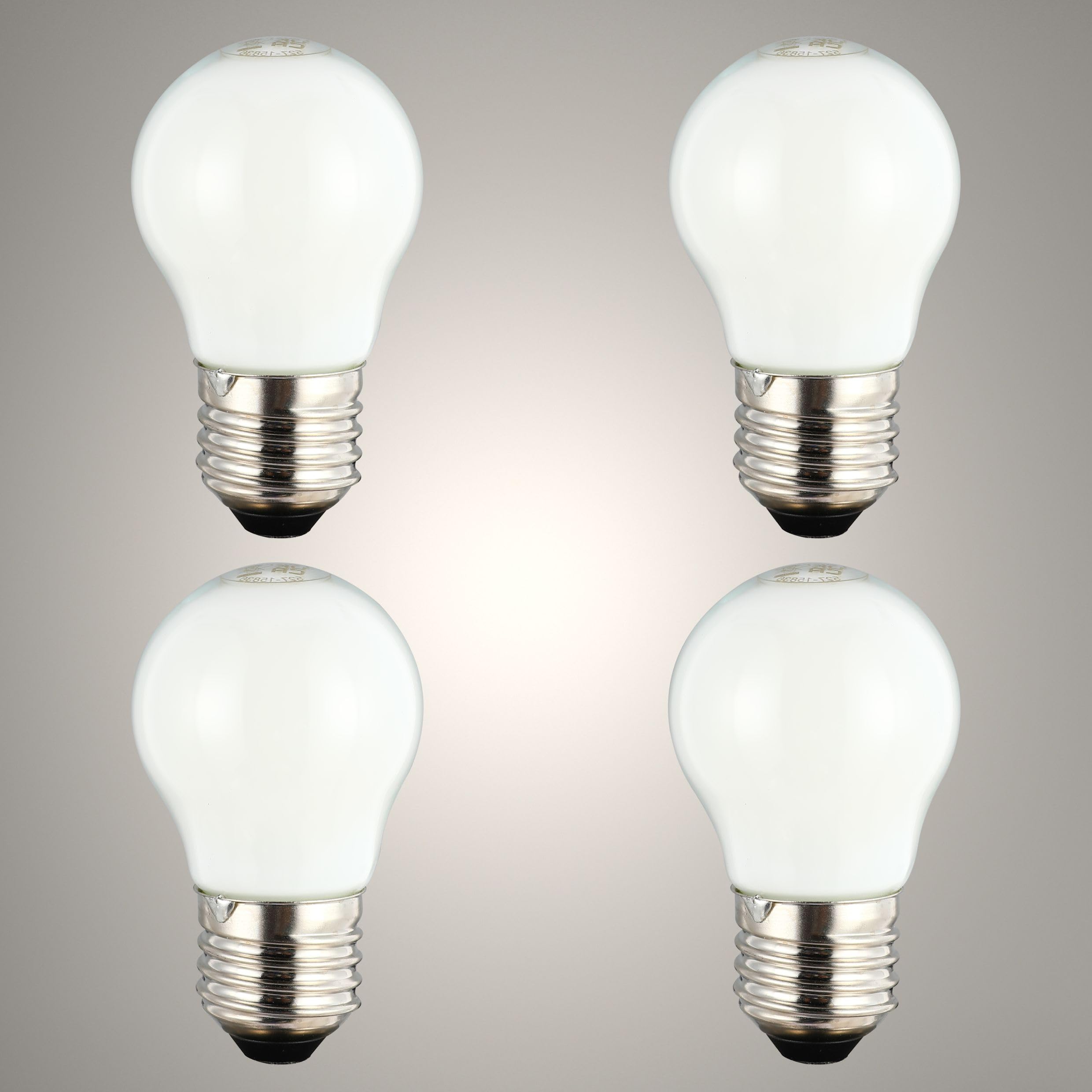 TEKLED® G45 Golf Ball NONDIMMABLE Filament LED Bulbs | E27 Edison Screw | A15 Energy Saving 4W Light Milky White Glass Bulb 40W Incandescent Bulb Equivalent | 6500K 515LM | 4-Pack | Cool Daylight