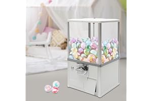 DNYSYSJ Vending Machine, 20.87" Height Candy Gumball Machine, Huge Load Capacity Gumball Bank, Candy Vending Machine for 1.77-1.97in Gadgets, Perfect for Game Stores and Retail Stores Vintage Style White