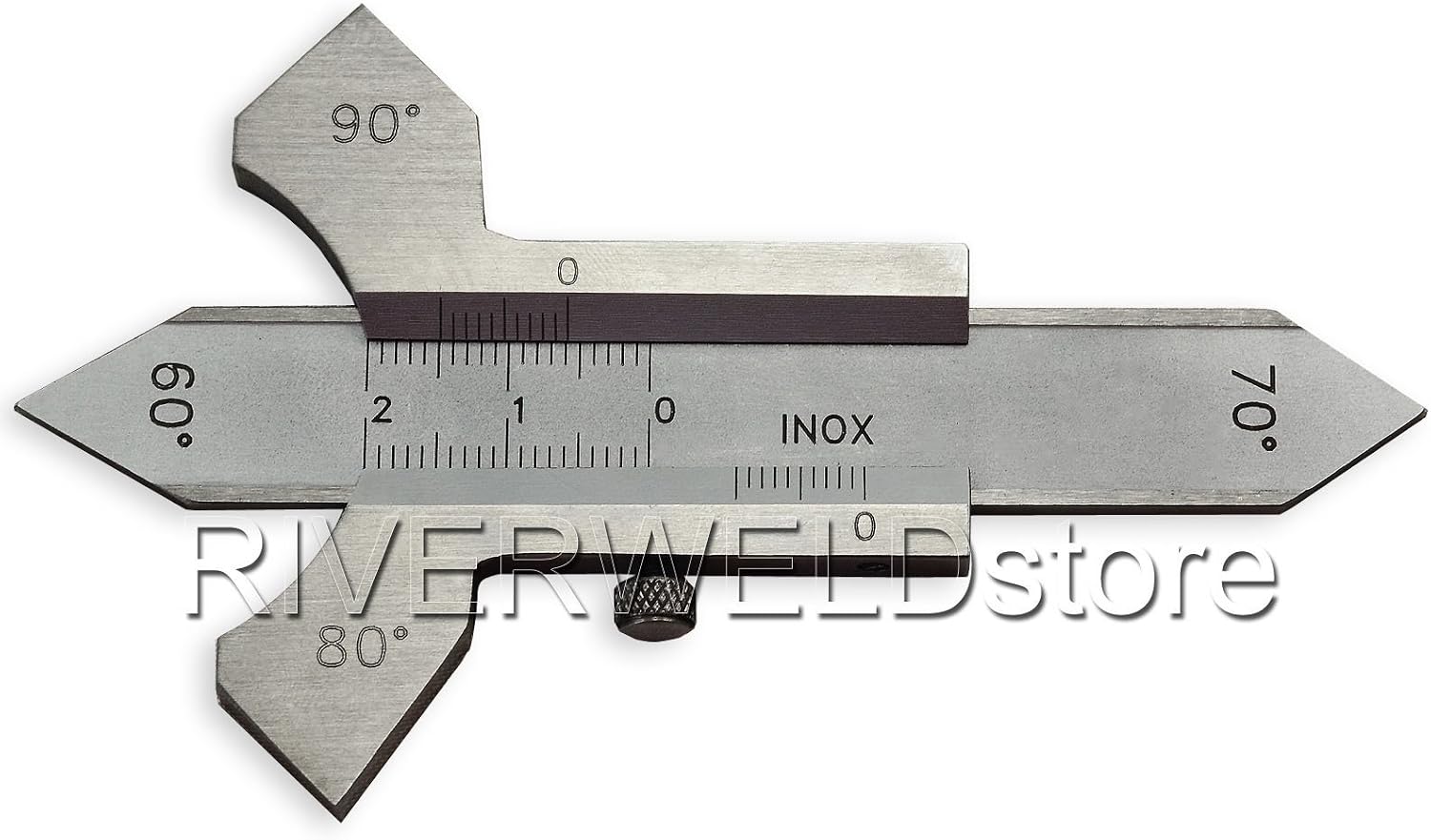 RIVERWELD Welding Gauge 4 Angle Display on Body: 60°, 70°, 80°, 90° Reading Inch, Metric - Image 3