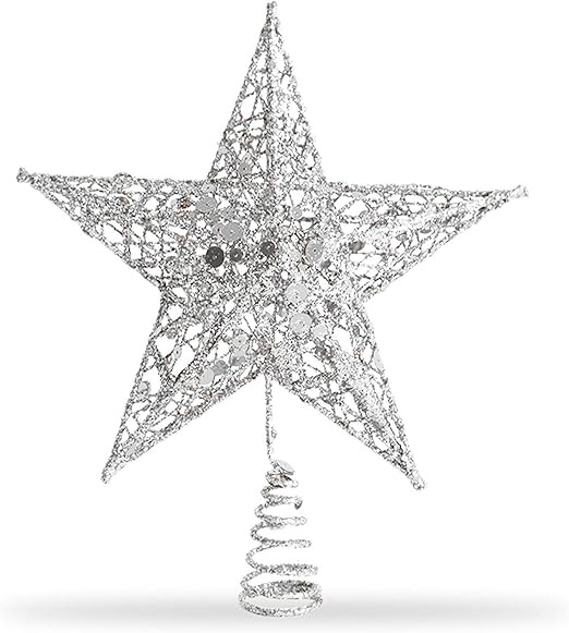 Amazon Com Frannky Christmas Silver Tree Topper 7 8 Wire Tree