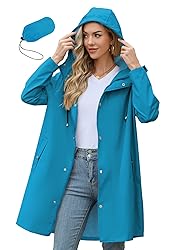 Zando Womens Rain Jacket with Hood - Travel Rain