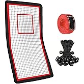 Toofrito 4×7 Ft Lacrosse Rebounder Net Replacement (NET ONLY) with Goal Strap and Bungee Cords for 4×7 Ft Existing Lacrosse Frames Bounce Back Net - Frame NOT Included