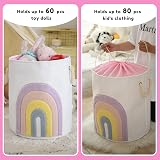 INough Baby Laundry Basket 58L Pink Rainbow Hamper with Drawstring view 2