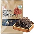 VIGOROUS MOUNTAINS Organic Dried Morel Mushrooms for Cooking, Intact Shapes, Short Stems with Rich Aroma Premium Dry Morels 1.5 oz