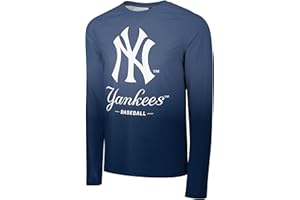 FOCO MLB Men's Official Primary Logo Wordmark Premier Team Spirit Polyester Gradient Long Sleeve T-Shirt