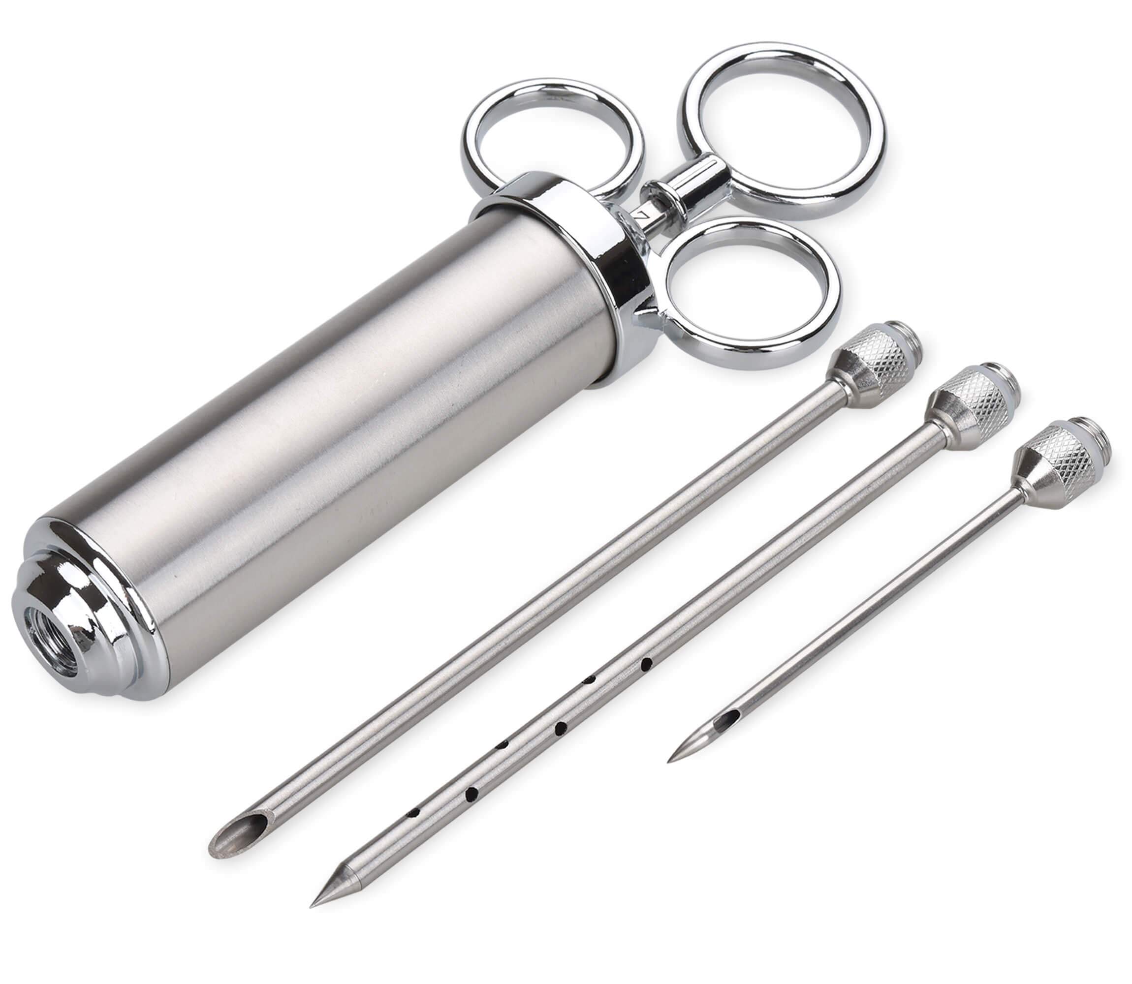 Stainless Steel Meat Injector Marinade Flavor Syringe BBQ Cooking Large