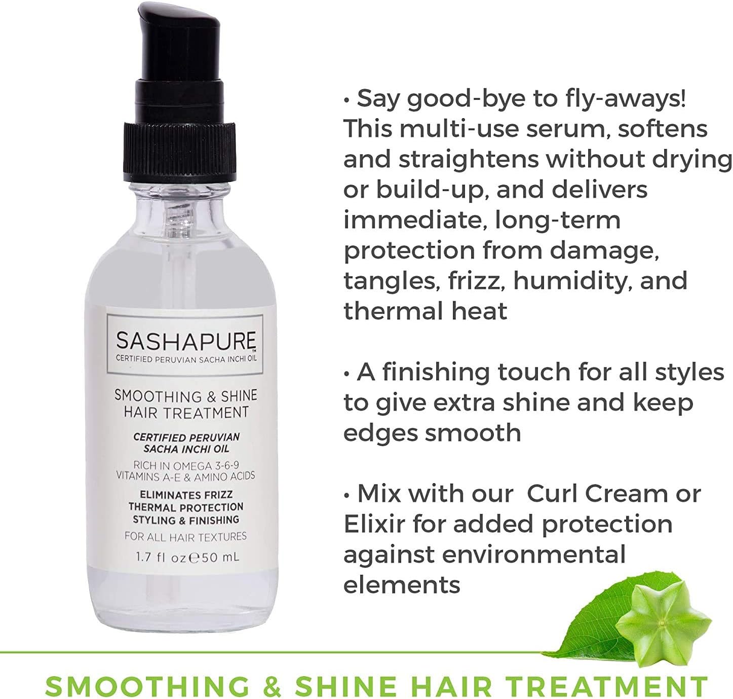 Sashapure Smoothing & Shine Hair Treatment 1x 50ml, 50 ml (Pack of 1) - Image 4