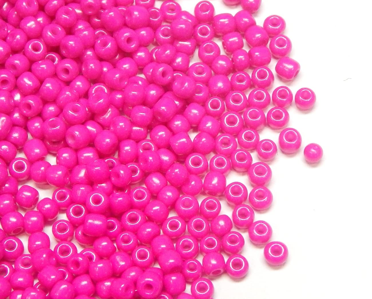 6500 Pieces Glass Seed Beads 2 mm Opaque, Matt, 11/0, Pony Beads, Opaque Seed Beads, Choice of Colours (Pink)