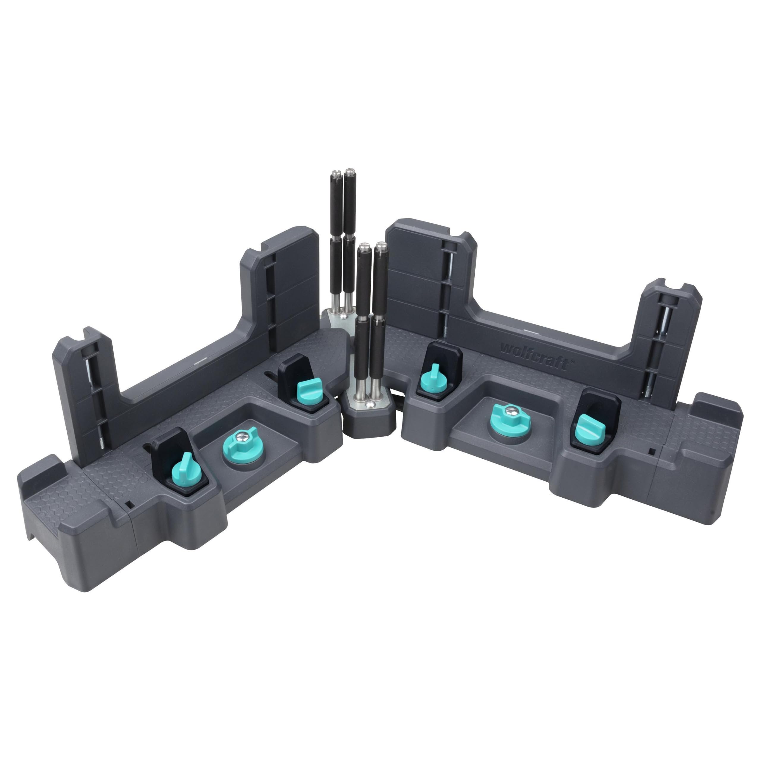 wolfcraft Bevel and Mitre Box PRO - 6956000-2-in-1 mitre Box for Cutting skirting Boards & baseboards up to 120 mm high and Measuring Room Angles