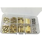 HVAZI 160PCS M2.5 Brass Spacer Standoff/Stainless Steel Screw/Nut Assortment Kit,Male-Female