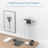 Mscien UK to EU Plug Adapter with 3 USB, 7-in-1 Travel Charger Black view 4